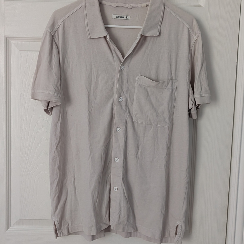 Buck Mason Light Beige Casual Button Down Shirt